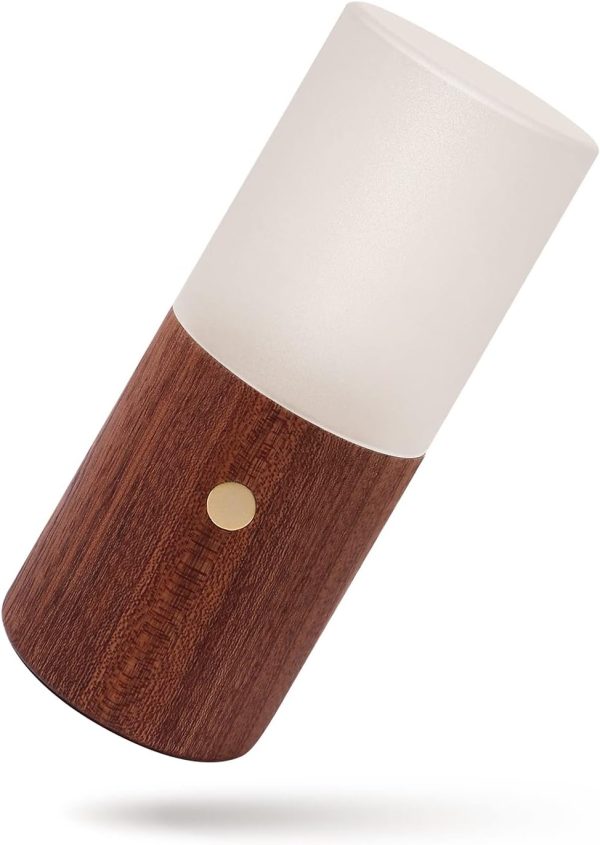 Acrylic Touch Lamp with Gravity Sensor,Night Light for Kids with Warm White Light&7 Color Changing RGB,Battery Operated Lamp for Bedroom Living Room,Kids Room,College Dorm,Office (Sapele)