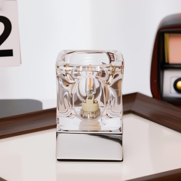 Mini Touch Crystal Table Lamp, 4 x4 x 2.7 Inch Accent Desk Lamp Bedroom Night Light - Image 2