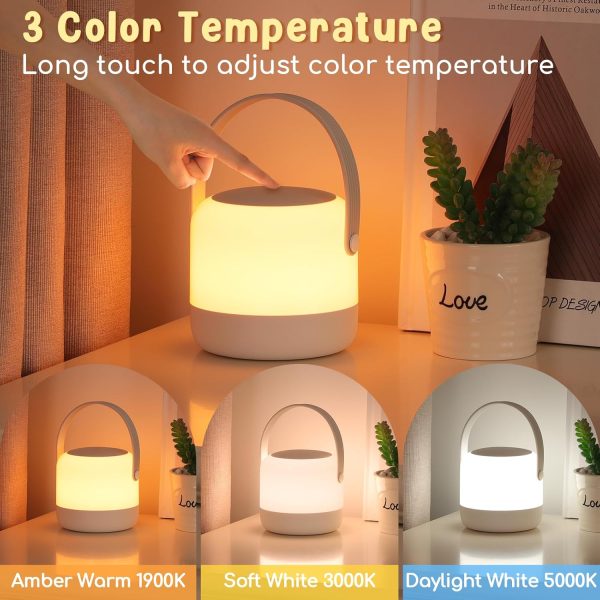 Portable Night Light, 3 Color BPA Free Nursery Cordless Touch Table Lamp gift for Baby, Kids and Adults, Timer Rechargeable Dimmable Mini Light for Breastfeeding, Newborn and Toddlers Bedrooms - Image 2